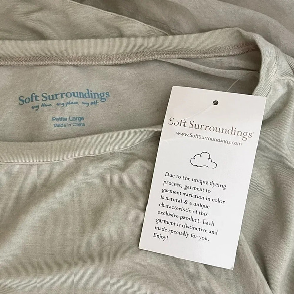 Soft Surroundings | 3/4 Sleeve Tunic Asymmetric Silk Trim - Picture 6 of 7